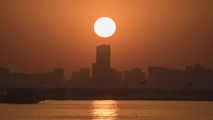 珠海金湾航空新城日落