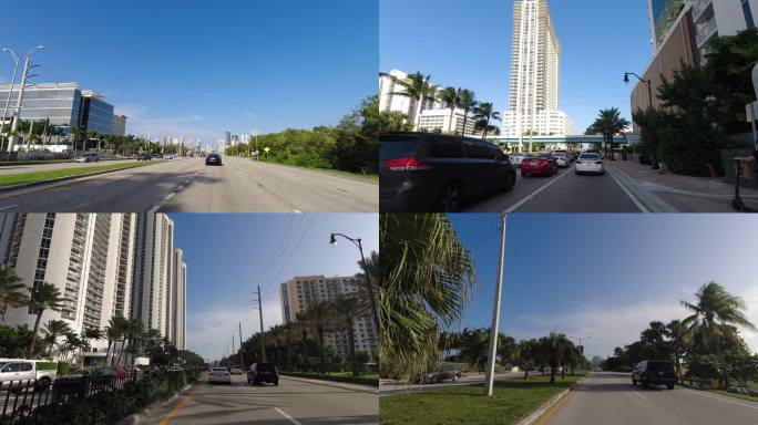朝迈阿密海滩-阳光群岛方向行驶的超慢车道