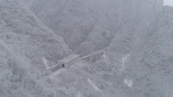 冬季大山中行驶的绿皮火车4k