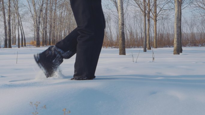 脚步：在雪地上行走