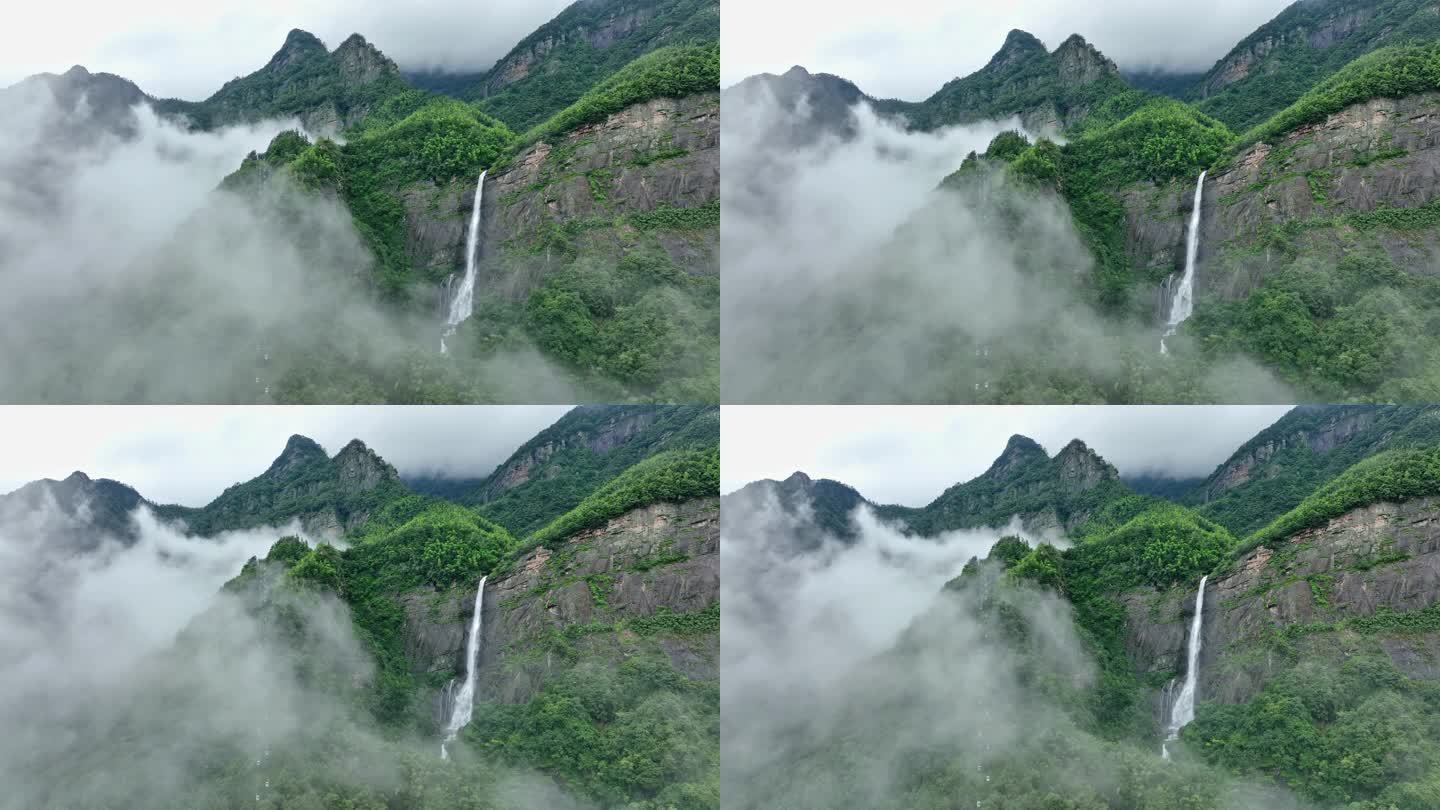 九江庐山风景区航拍雪景风光