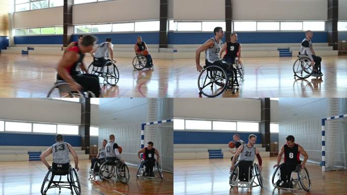 轮椅篮球运动员之间的积极练习