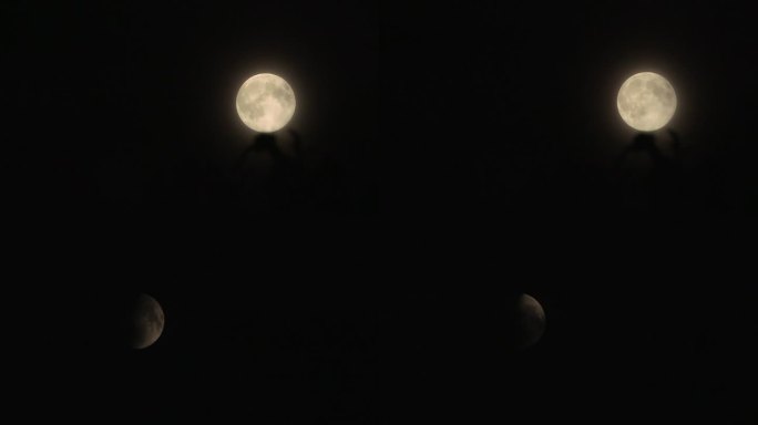 月亮特写云雾云层延时月食5C005