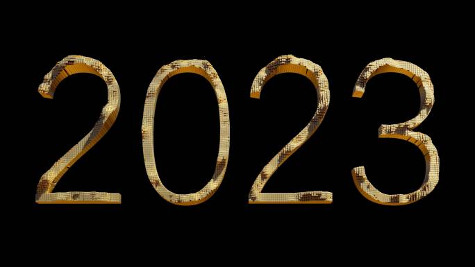 【4K时尚背景】透明通道2023年份数字