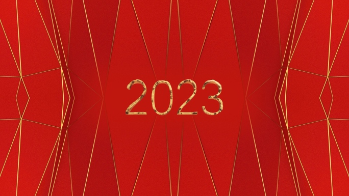 【4K时尚背景】红金2023新年视觉创意