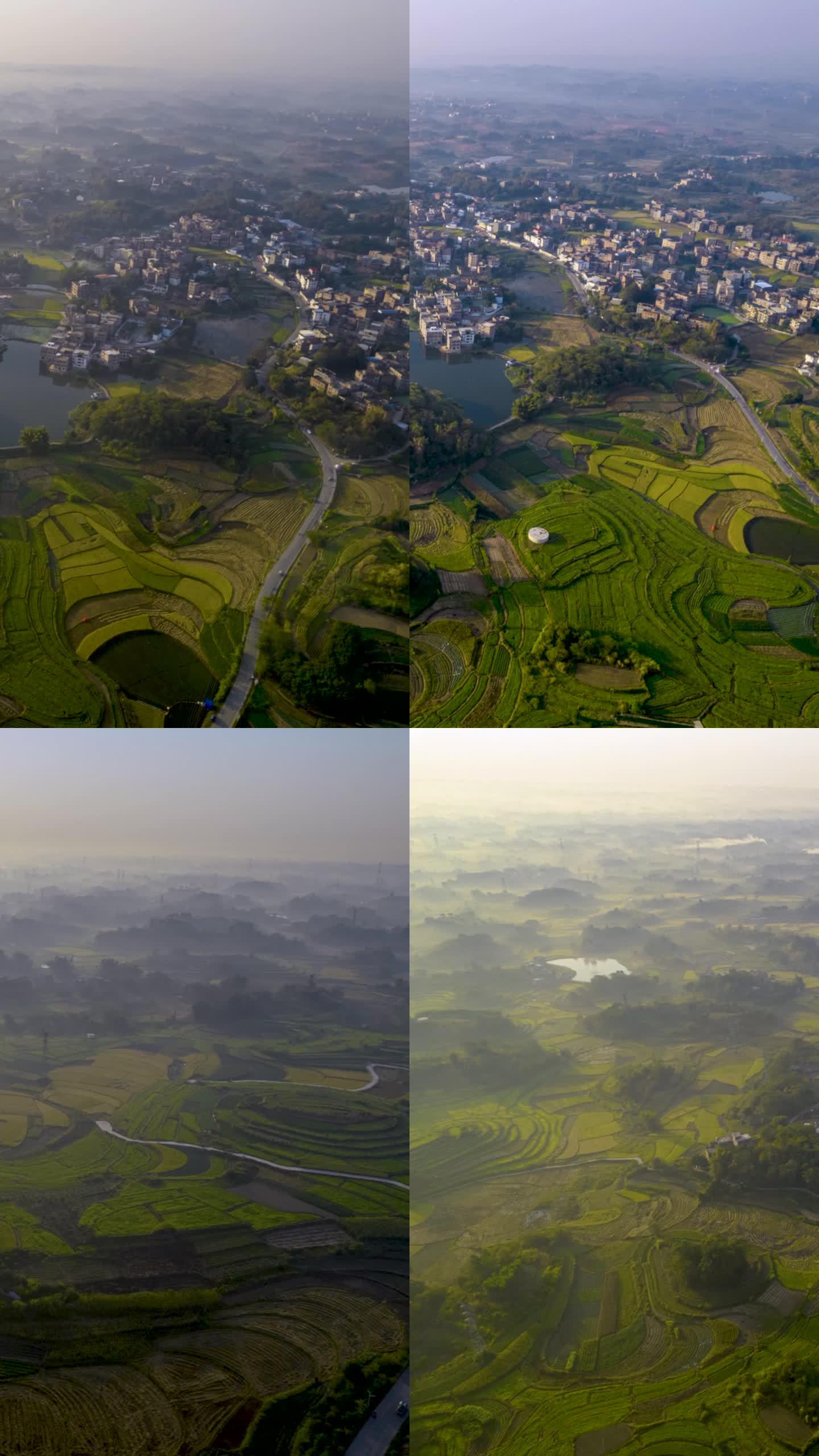 高清竖屏延时航拍南宁六景田园风光