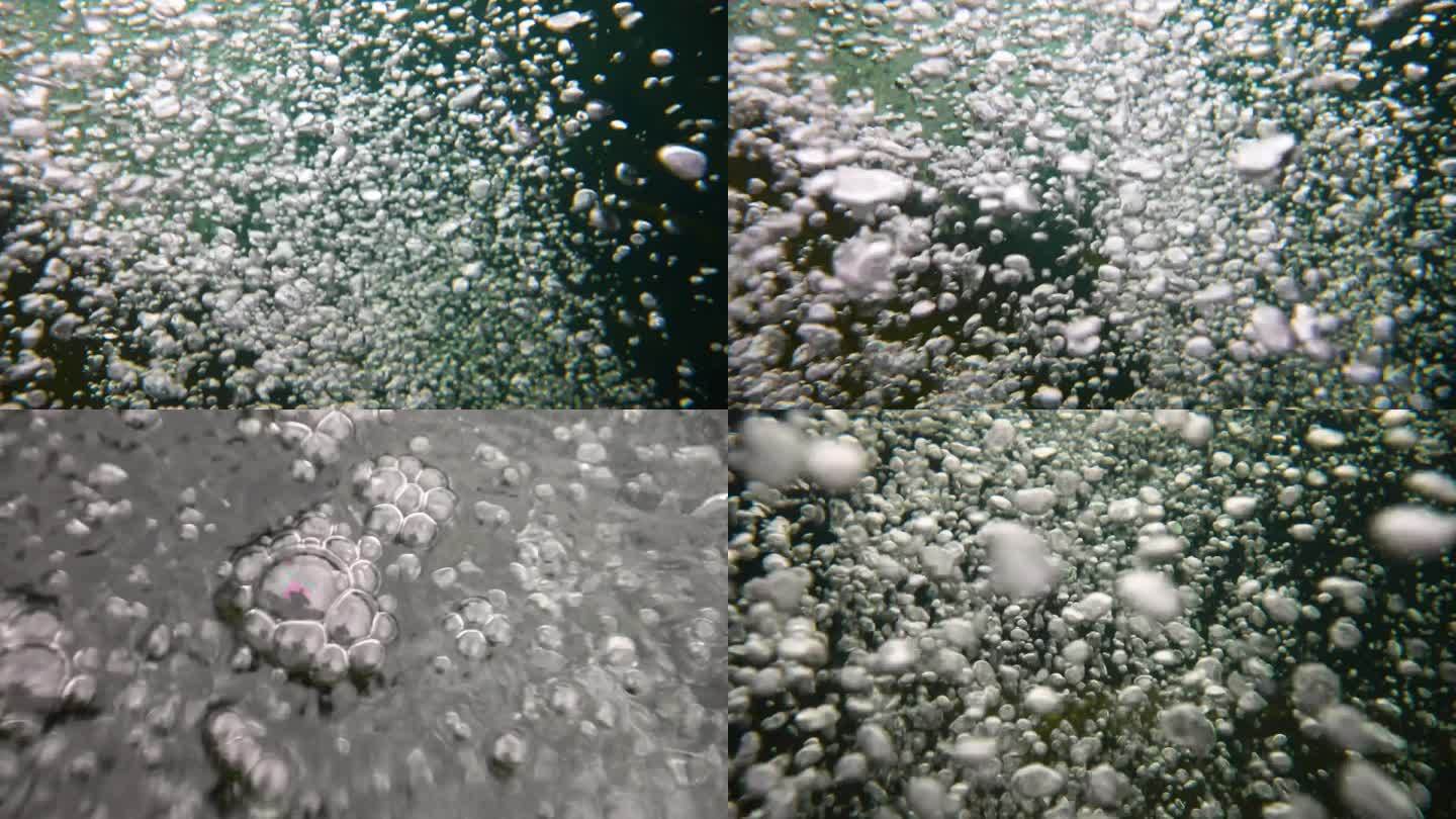 气泡水中气泡冒泡泡泡水底世界潜水水中视觉