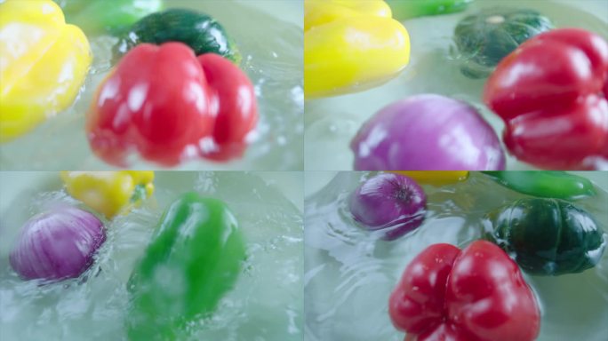 水中拍摄洗蔬菜水果 多角度 合集