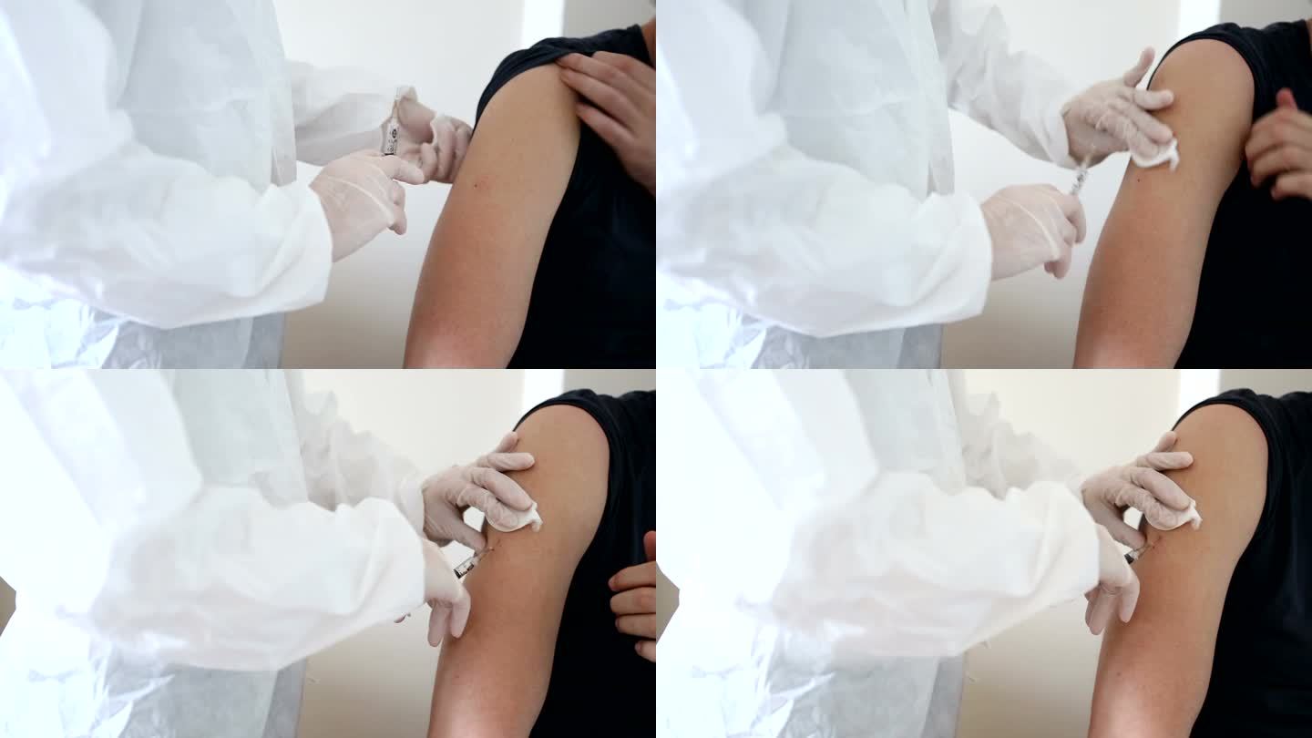 接种疫苗。（新冠肺炎疫苗）