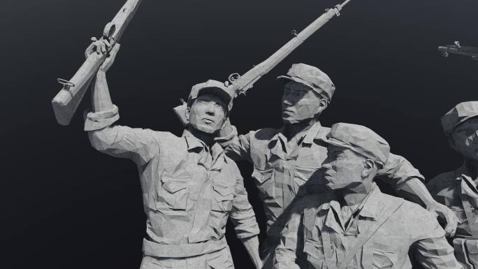 红军抗战历史感三维雕像