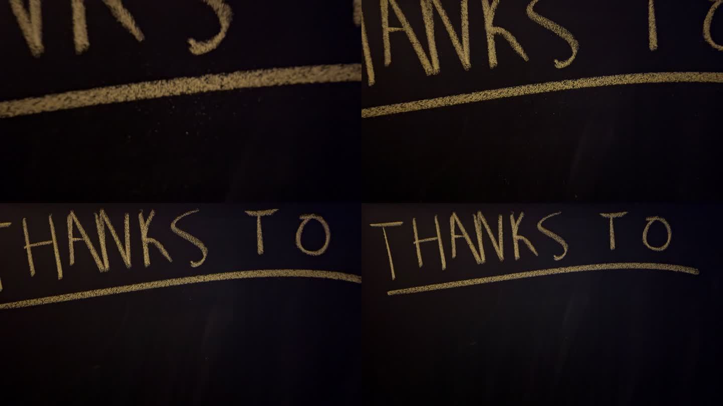 大黑板上写着“感谢”