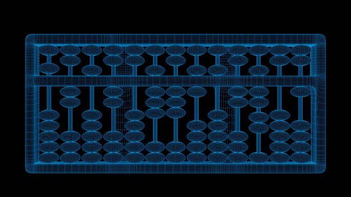 原创三维算盘科技线框视频素材带通道02