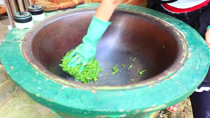 手工煎茶手工煎茶茶叶烘培茶叶制作经济作物