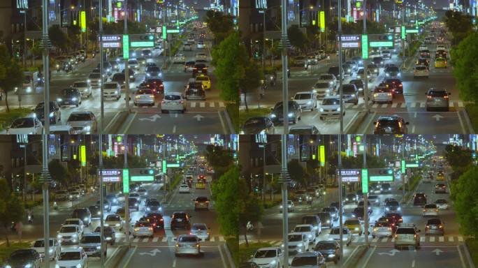 台湾夜间交通景观车流公路道路汽车