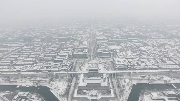 西安永宁门城墙雪景