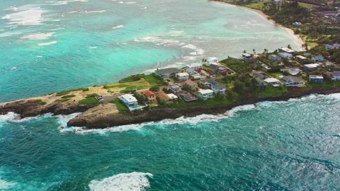 夏威夷瓦胡岛Aerial Laie Point