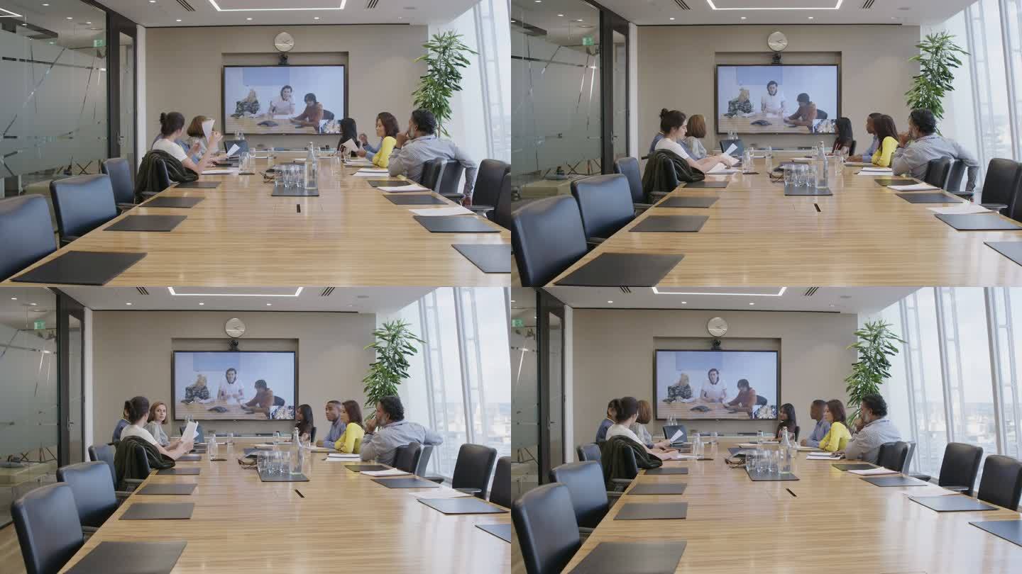 商务人士视频会议室会议