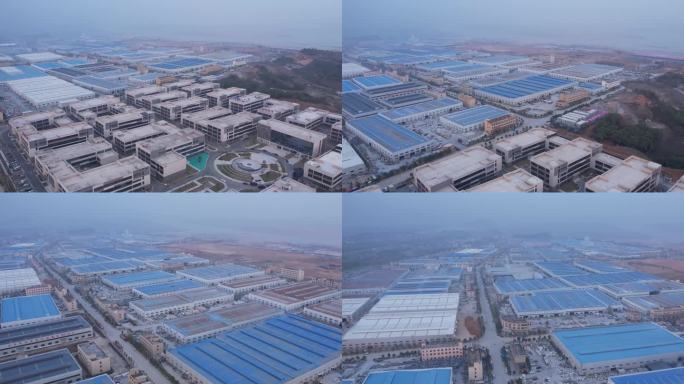 4k高清航拍九江庐山工厂厂房工业园区