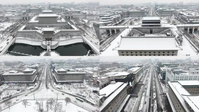 西安永宁门城墙雪景