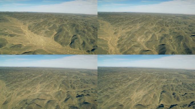中国新疆格比沙漠的航拍照片。