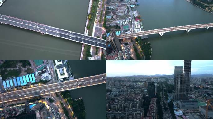 4K珠江广州城市现代都市桥梁建筑