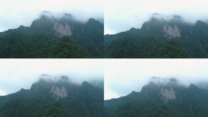 航拍四川峨眉山后山风景云雾缭绕