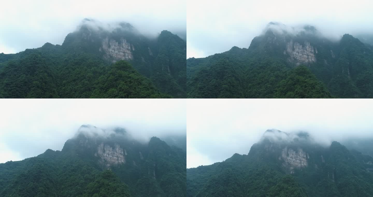 航拍四川峨眉山后山风景云雾缭绕