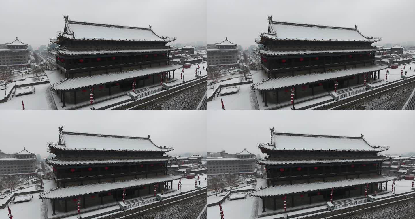 西安永宁门城墙雪景