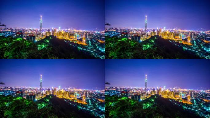 台北-台湾夜景繁华都市台湾省