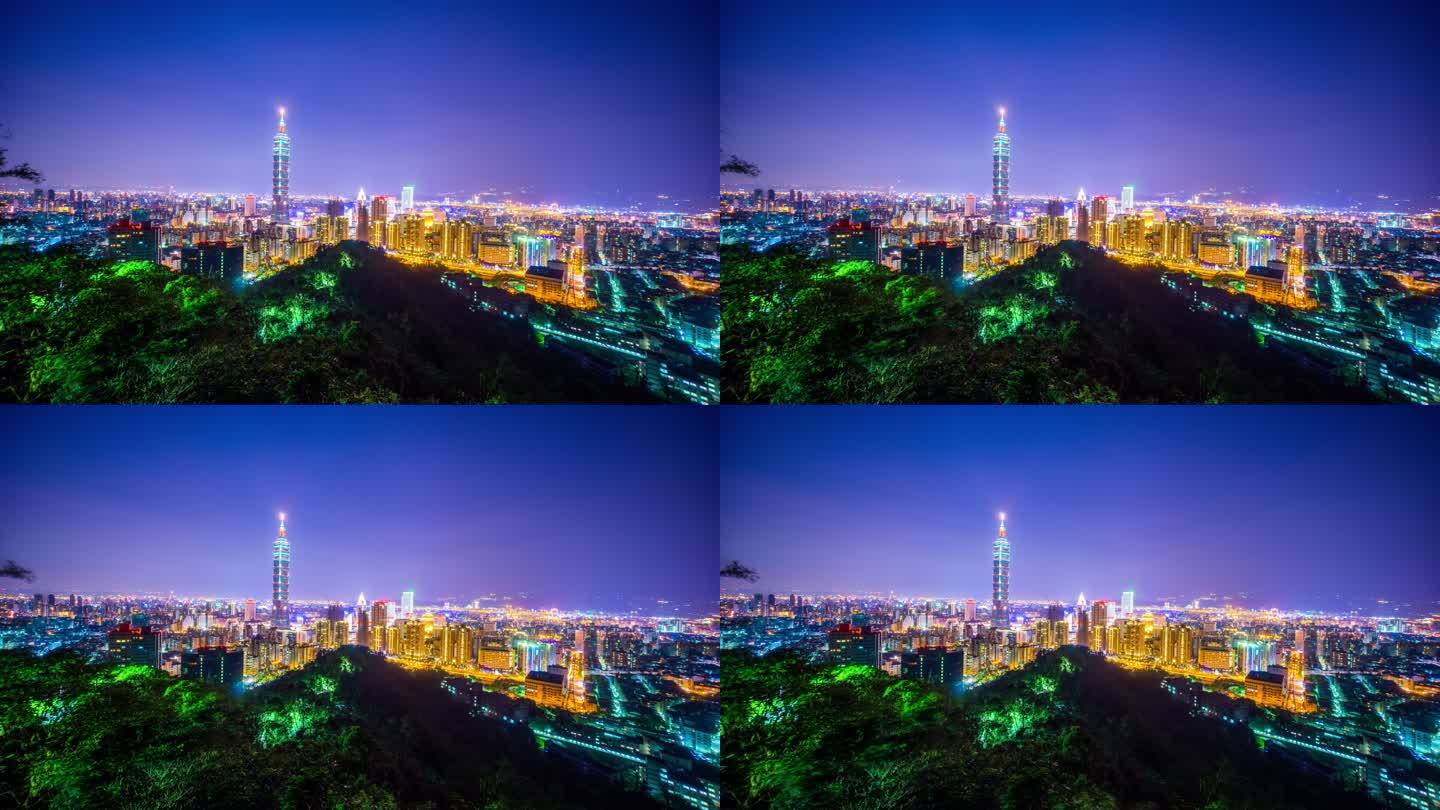 台北-台湾夜景繁华都市台湾省