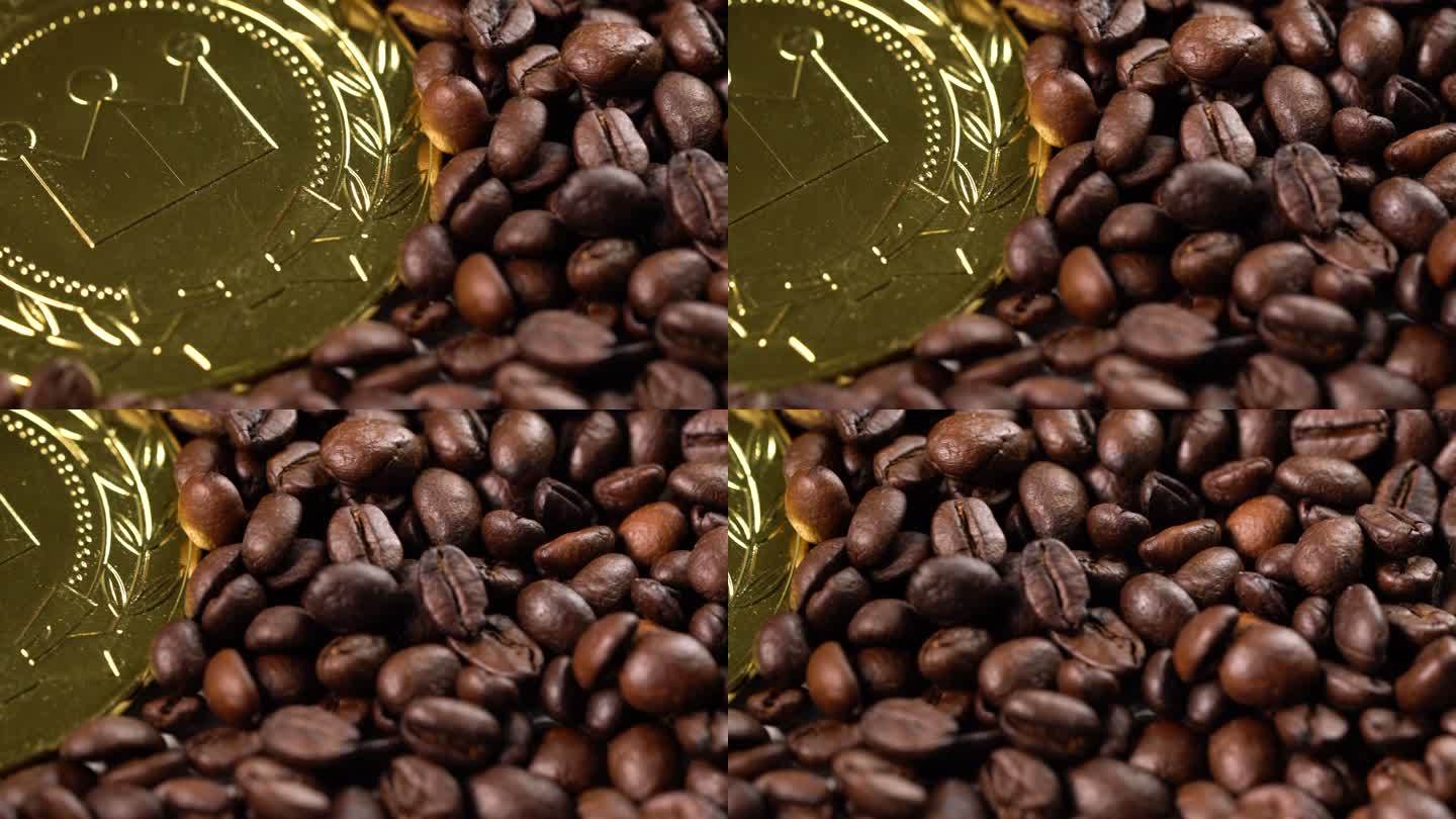 4k咖啡豆金牌。概念