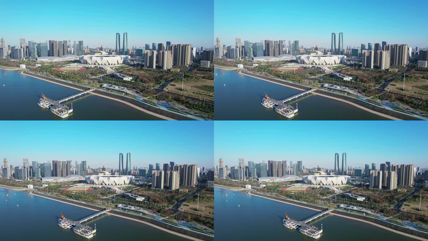 航拍杭州奥体中心