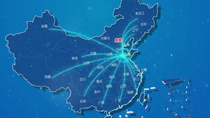 辐射地图成片中国地图业务分布