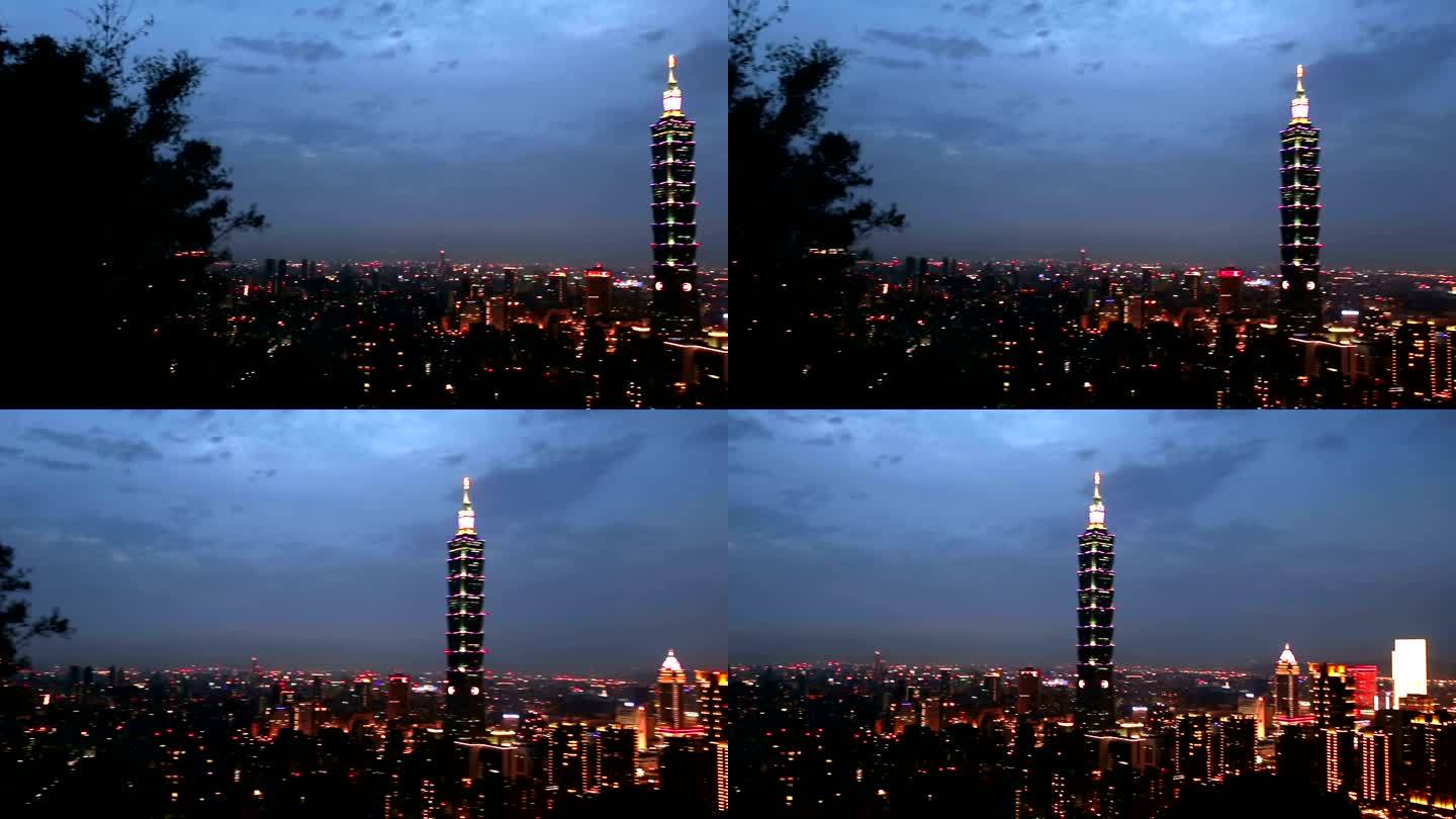 全景拍摄：台湾台北城市景观鸟瞰图