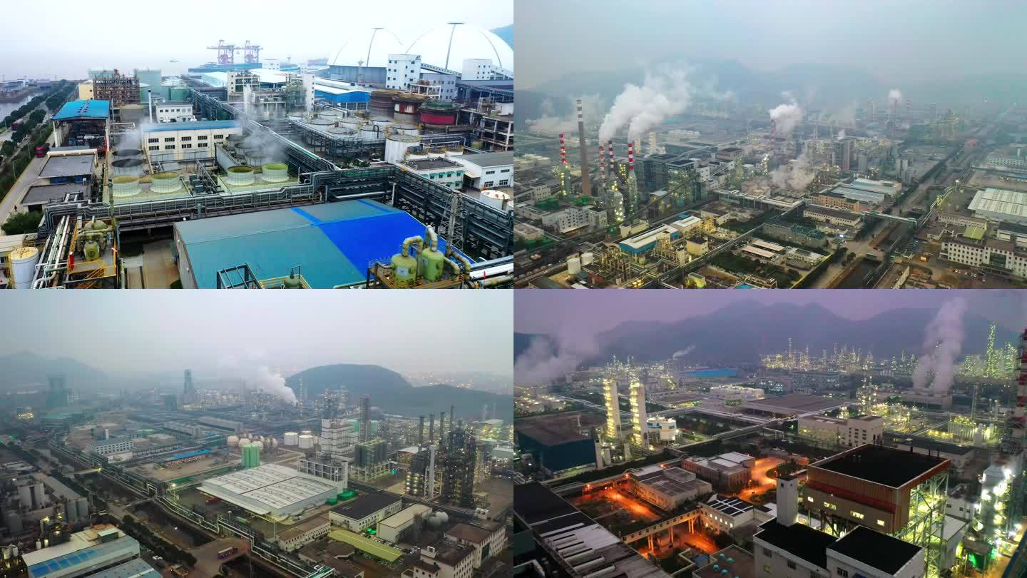 工业区化工厂航拍大气污染