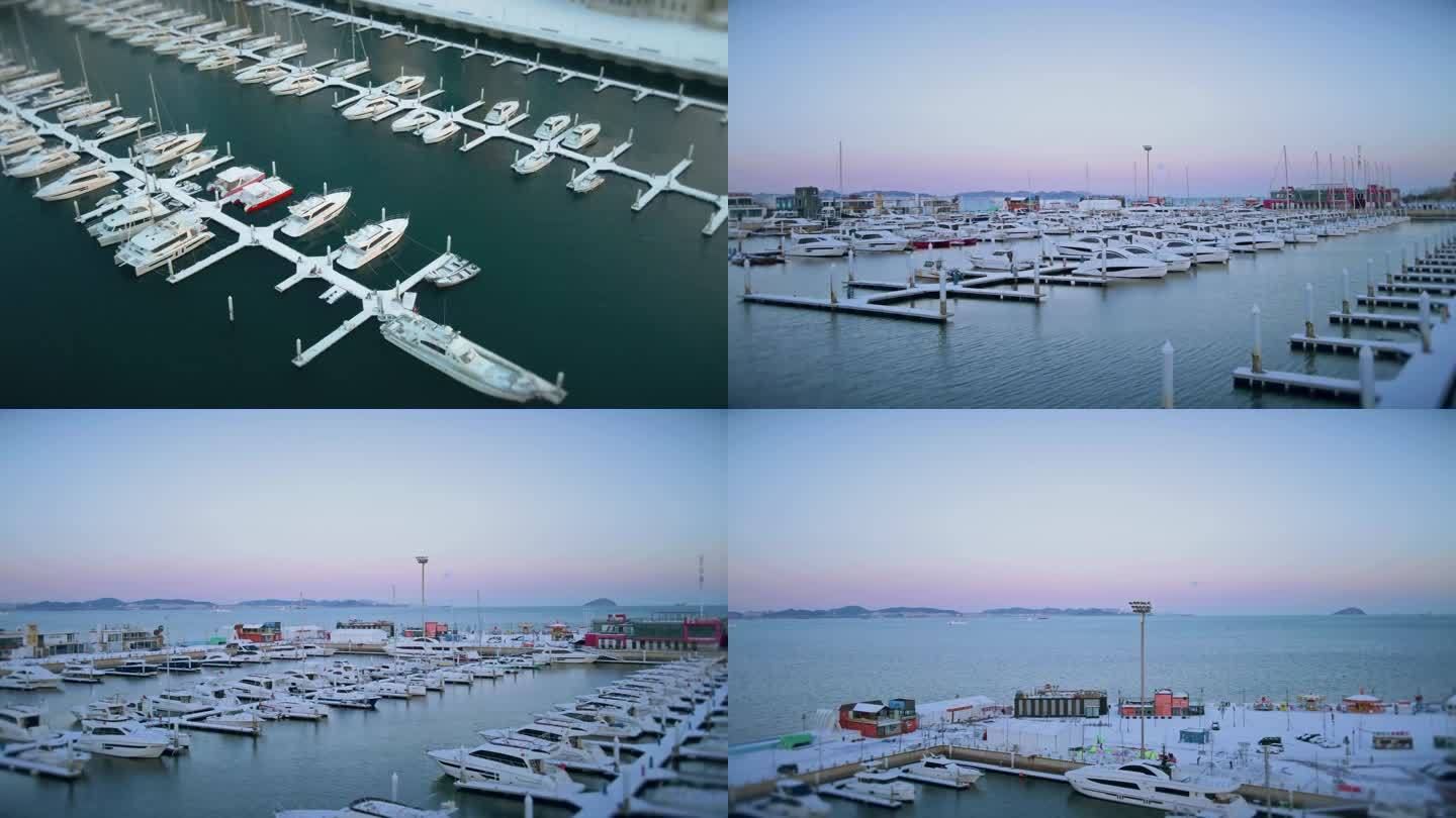 大连东港商务区国际游艇港航拍视频