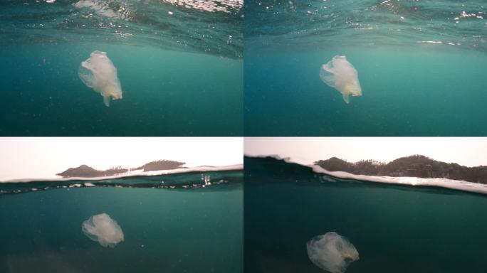 环境问题海上塑料漂浮