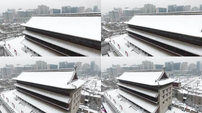 西安永宁门城墙雪景