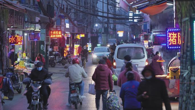 城中村巷子人间烟火气夜景视频素材