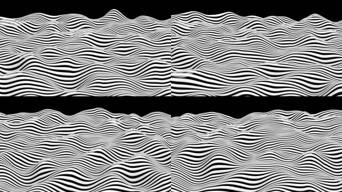 抽象波线4k斑马线黑白线条柔软