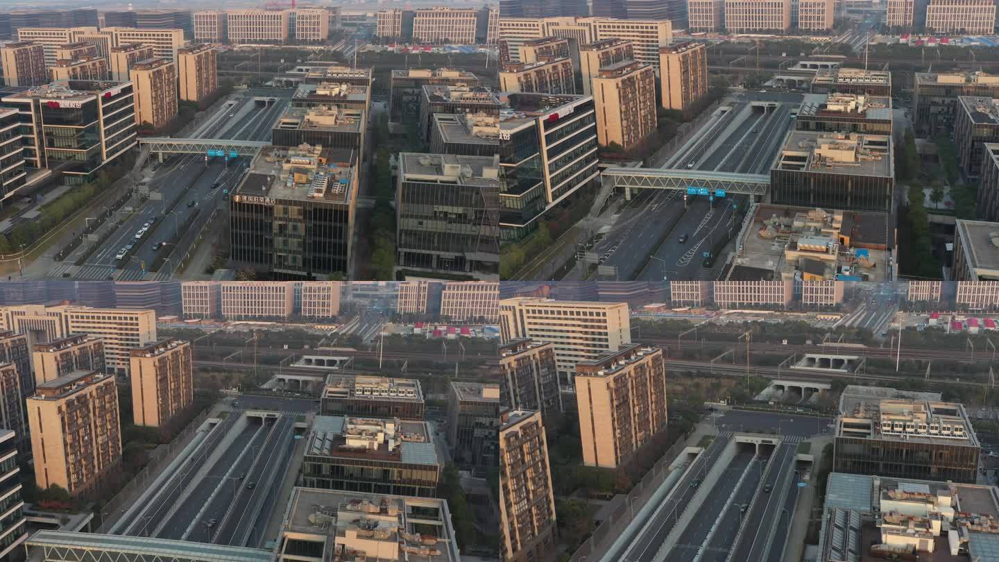 4K原素材-上海虹桥商务区、润虹路