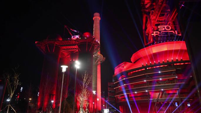北京石景山首钢园2023年跨年灯光秀