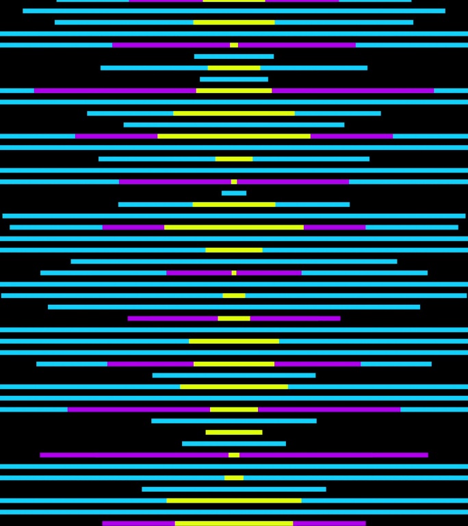 一个抽象的背景，在黑色背景上垂直移动蓝黄紫色声波，用于创意设计