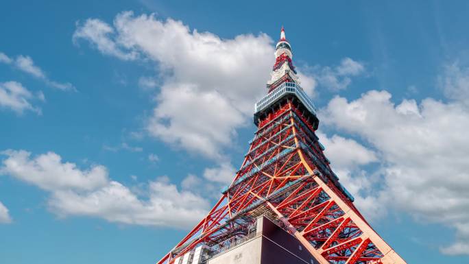 4k延时：东京塔与云景