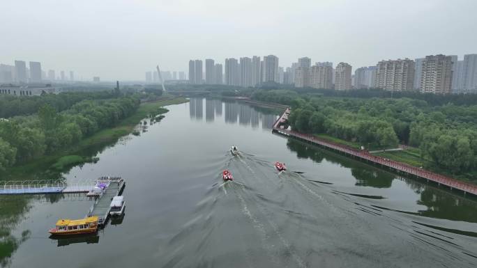 沈北蒲河游船廊道徒步航拍