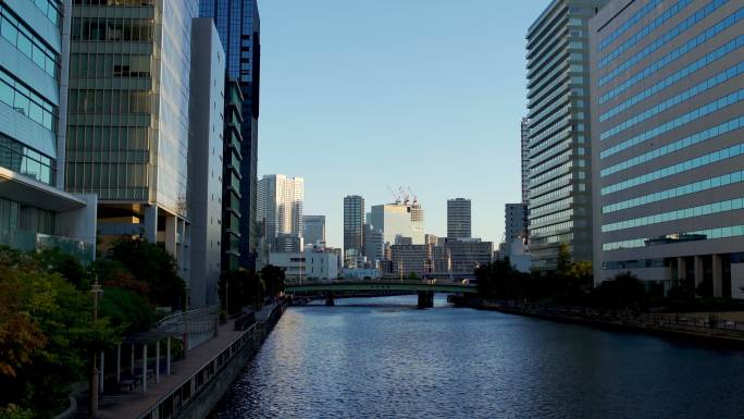 日本东京大景自然风景航拍绿化环保