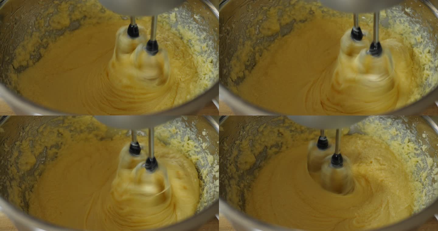 把鸡蛋和黄油混合在一起做海绵蛋糕