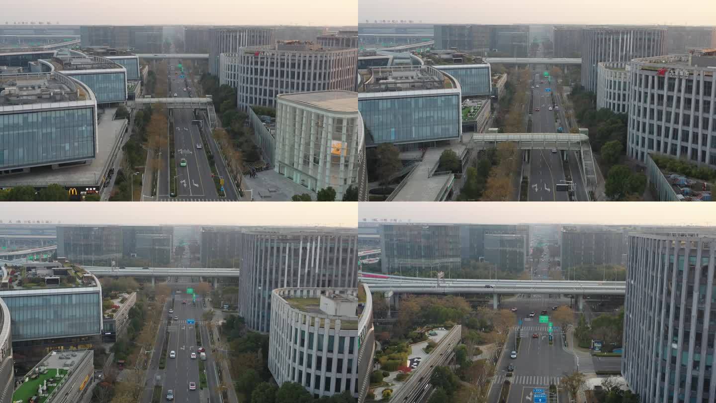 4K原素材-上海虹桥商务区、申虹路