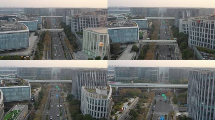 4K原素材-上海虹桥商务区、申虹路