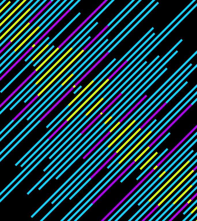 一个抽象的背景，带有移动的蓝黄紫色声波，在黑色背景上倾斜，以实现创意设计